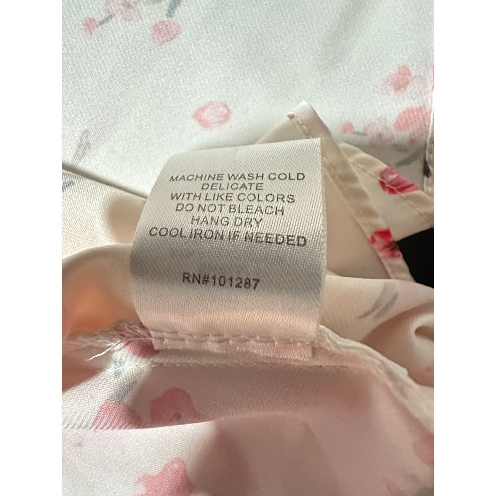 Alexia Admor "Nola" Puffy Sleeve Ivory Pink Floral Fit N' Flare Midi Dress Sz 12 - Picture 9 of 9